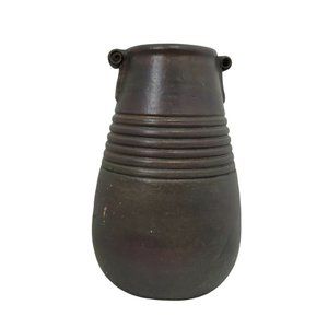 Vintage Pier One Vase Brown Vessel Jug Rustic Modern 9" tall